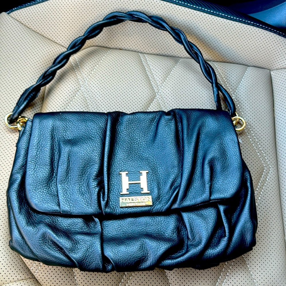 Halston Heritage black leather purse